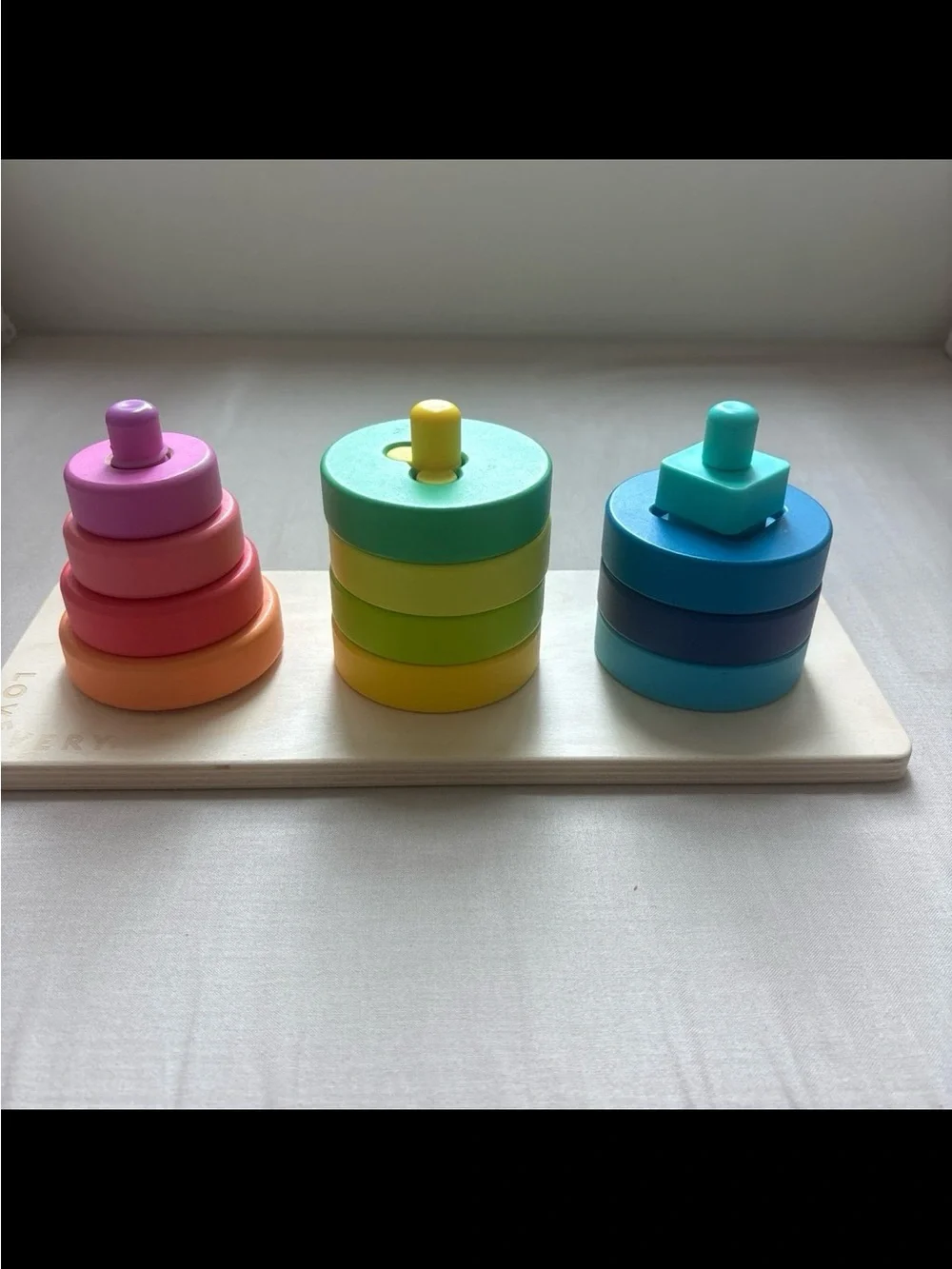 Lovevery Twist & Pivot Pattern Puzzle - Multicolor Stacking Toy